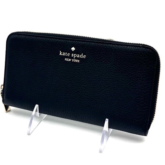 Kate Spade Leila Large Continental Wallet Black/Gold - Picture 1 of 8